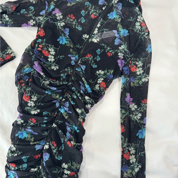 Alice + Olivia Black lace Floral Dress midi gorgeous dress - Picture 4 of 9